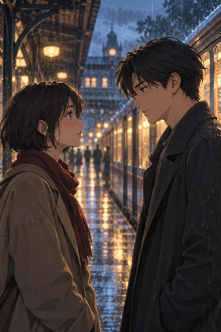 Concept cover: Two original anime characters sharing a quiet conversation